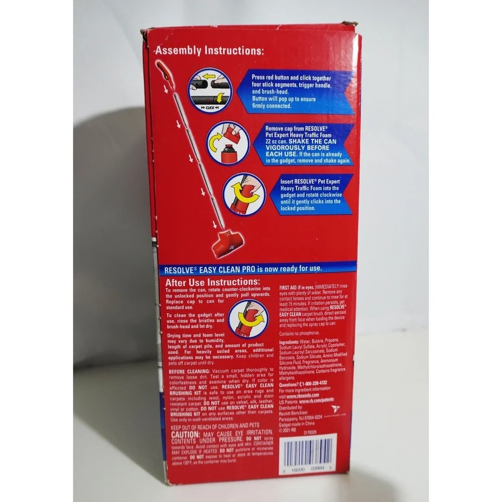 New Open Box Resolve Easy Clean Pet Expert Brushing Kit Carpet Cleaning NO FOAM